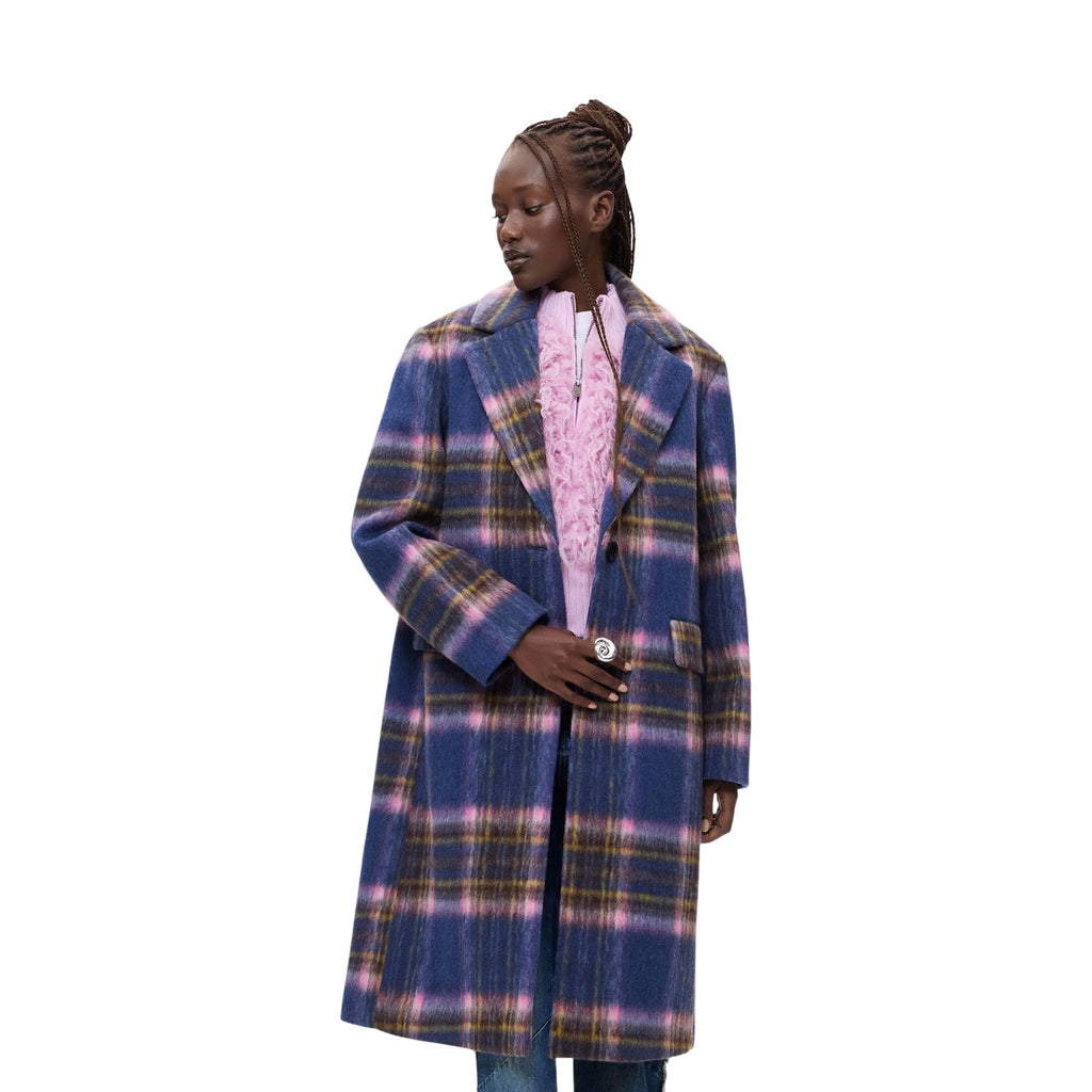 Desigual — Manteau Checkered bleu femme
