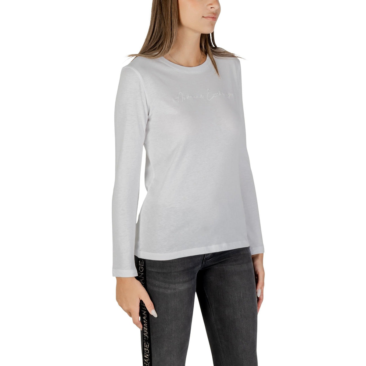 Armani Exchange — T-shirt blanc à manches longues femme — vue 4
