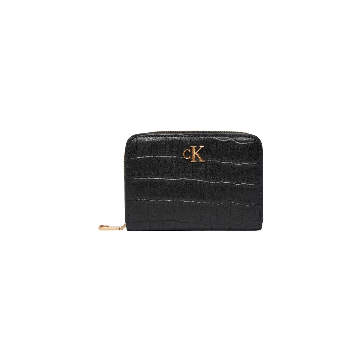 Calvin Klein — CK Croc Medium Flap damesportemonnee — zwart