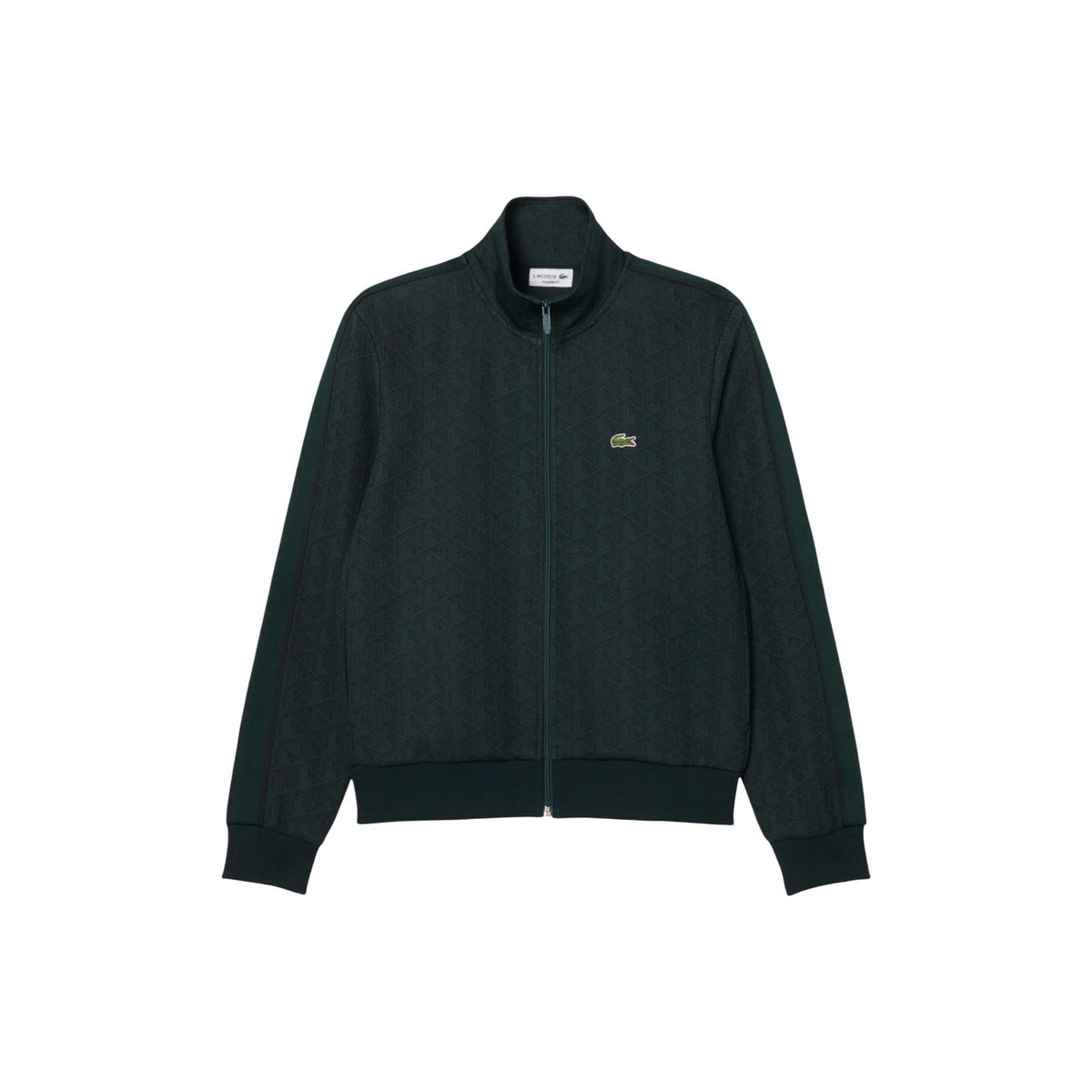 Lacoste — Veste zippée verte en jacquard homme — vue 4