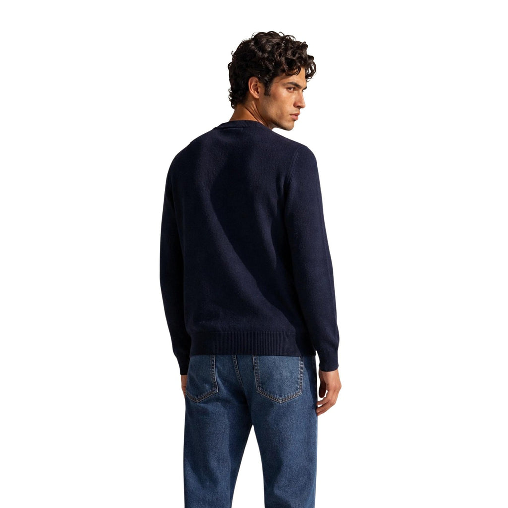 Armani Exchange — Men's blue mixed knit sweater — view 4