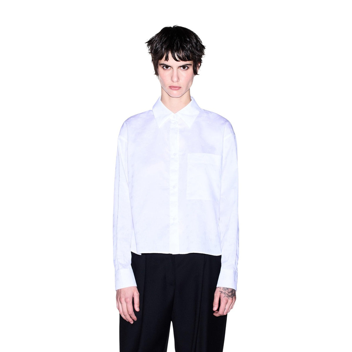 Armani Exchange — Wit katoenen dameshemd