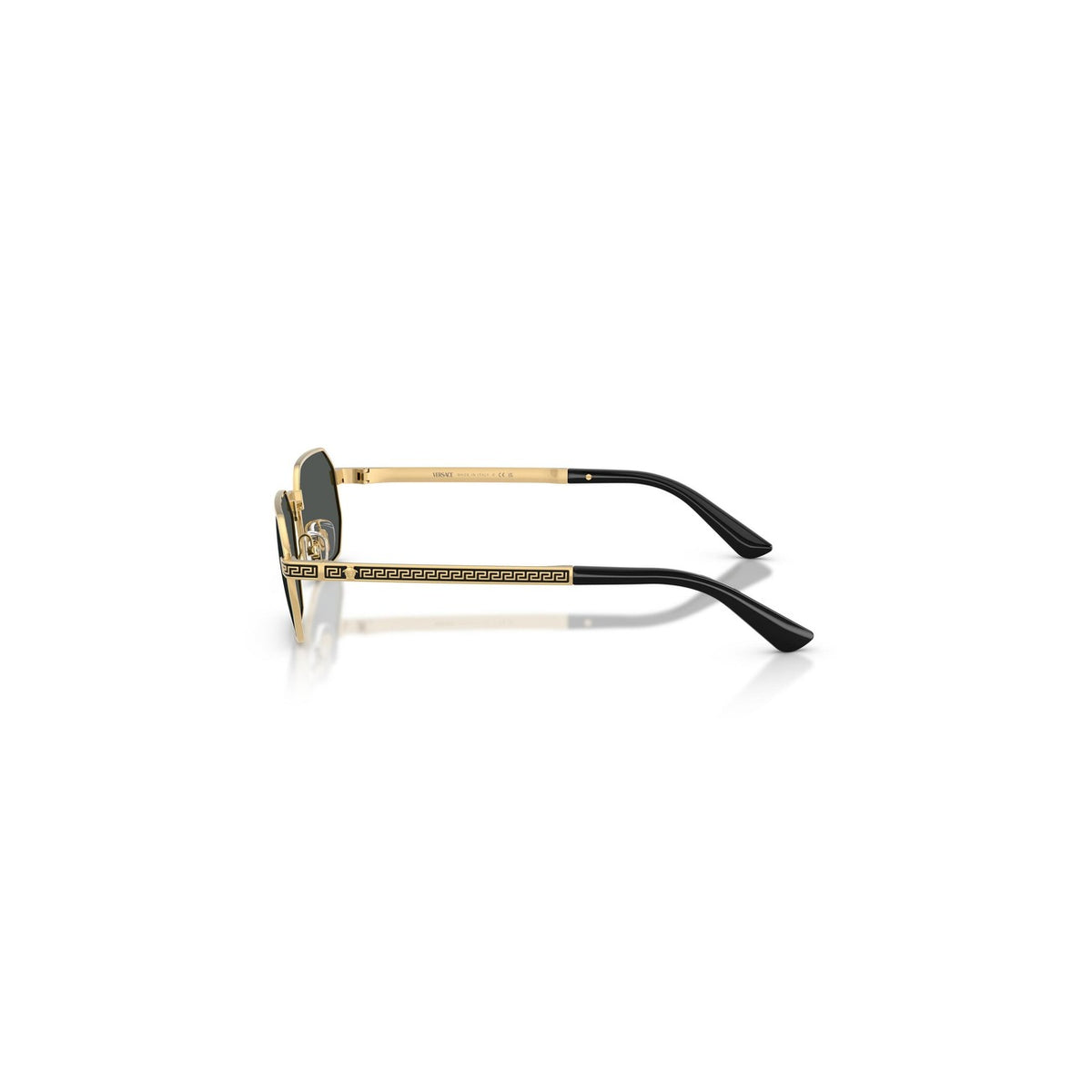 Versace — Lunettes de soleil rectangulaires en métal doré homme — vue 2