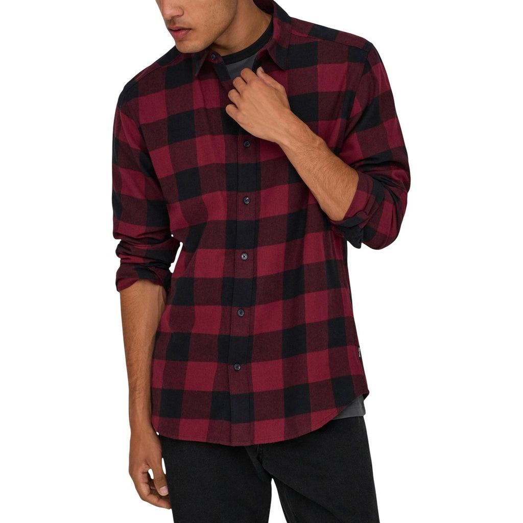 Only & Sons — Men’s red round-neck shirt — view 4