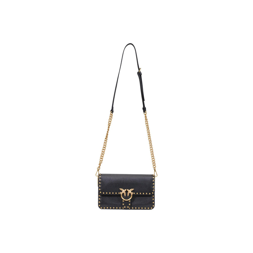Pinko — Sac Love One Slouchy Mn. Studs Sma en cuir noir femme — vue 2