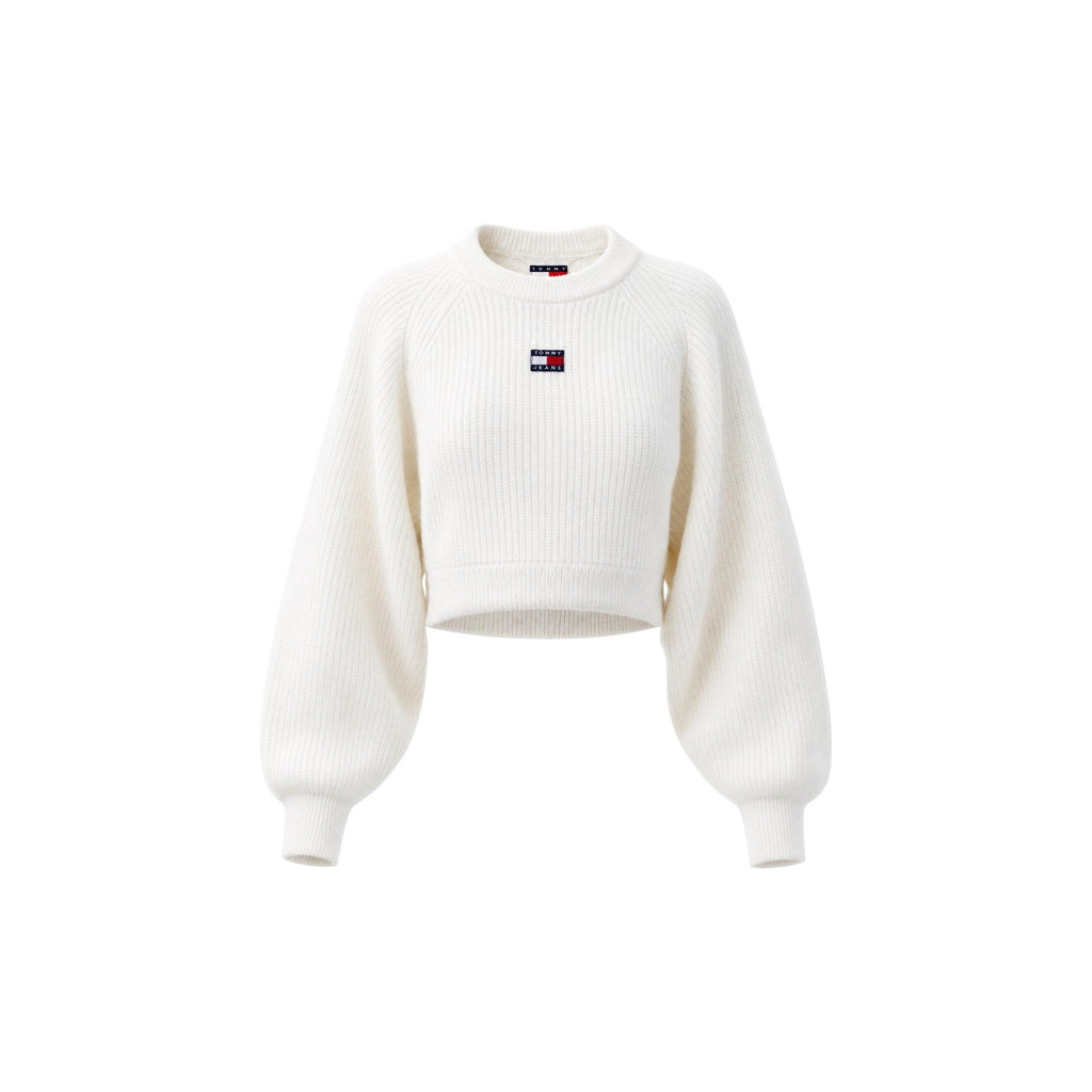Tommy Jeans — Damen-Strickpullover aus Alpaka-Wollmix in Weiß — Ansicht 2