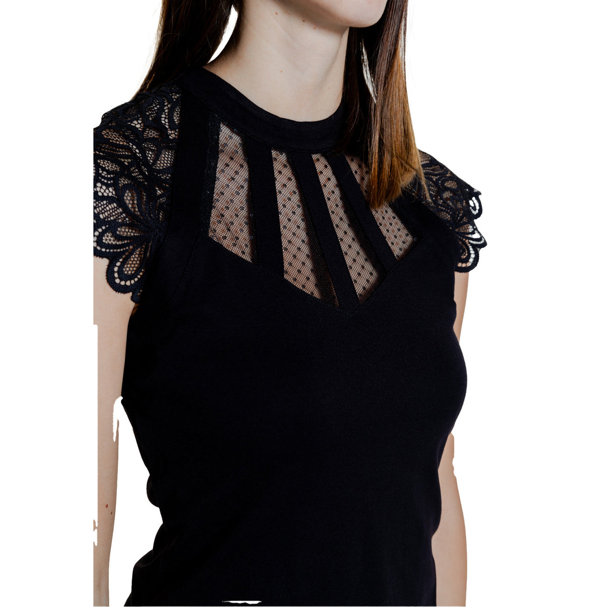 Morgan — blouse opstaande kraag zwart voor dames — afbeelding 3
