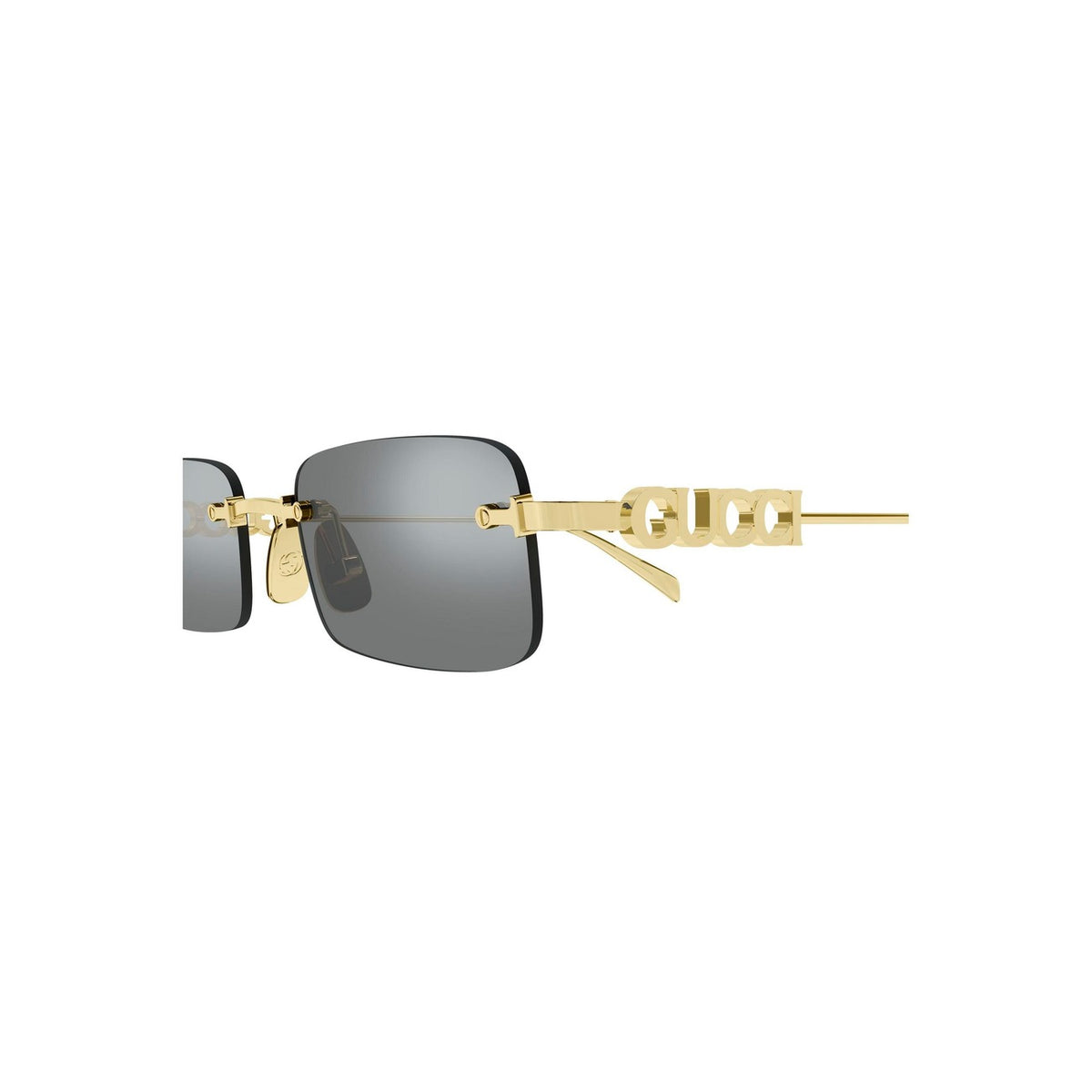 Gucci — Lunettes de soleil en métal doré 52 mm homme — vue 3