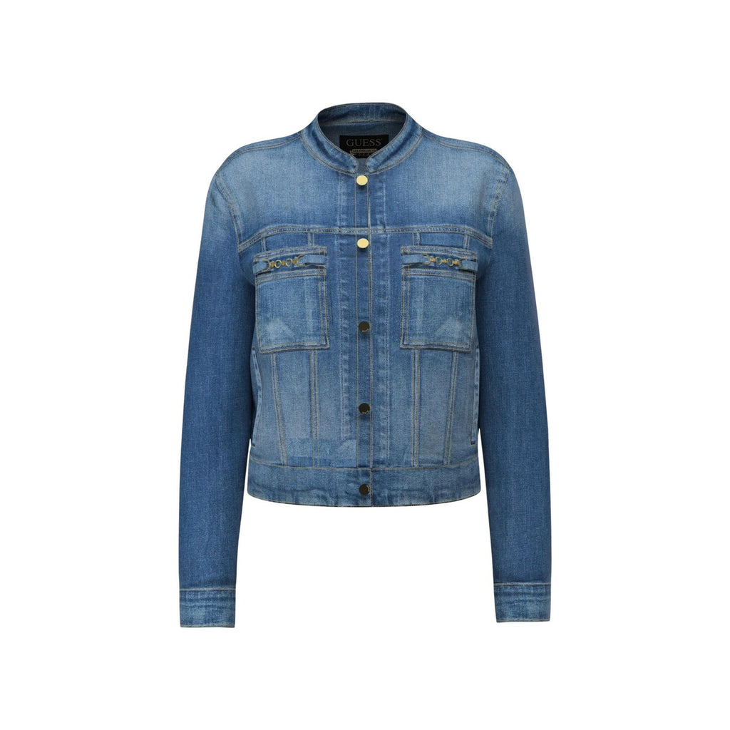 Guess — jas Ivy Jacket voor dames - kleur blauw — afbeelding 3