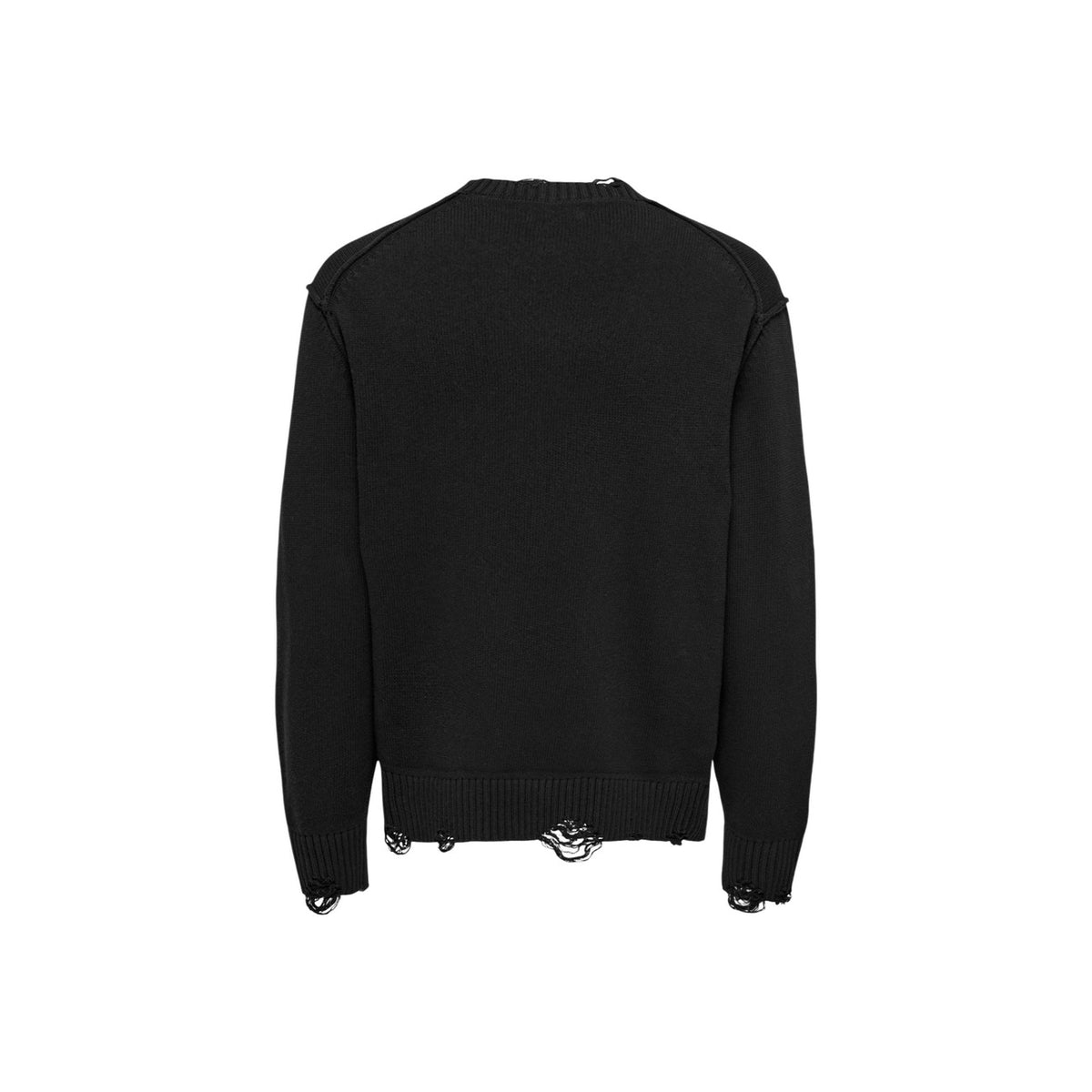 Only & Sons — Pull Tune col rond noir homme — vue 4