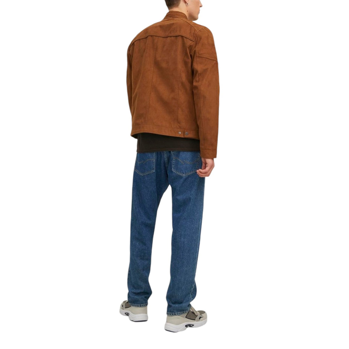 Jack & Jones — Men’s suede biker jacket — view 4 — Beige