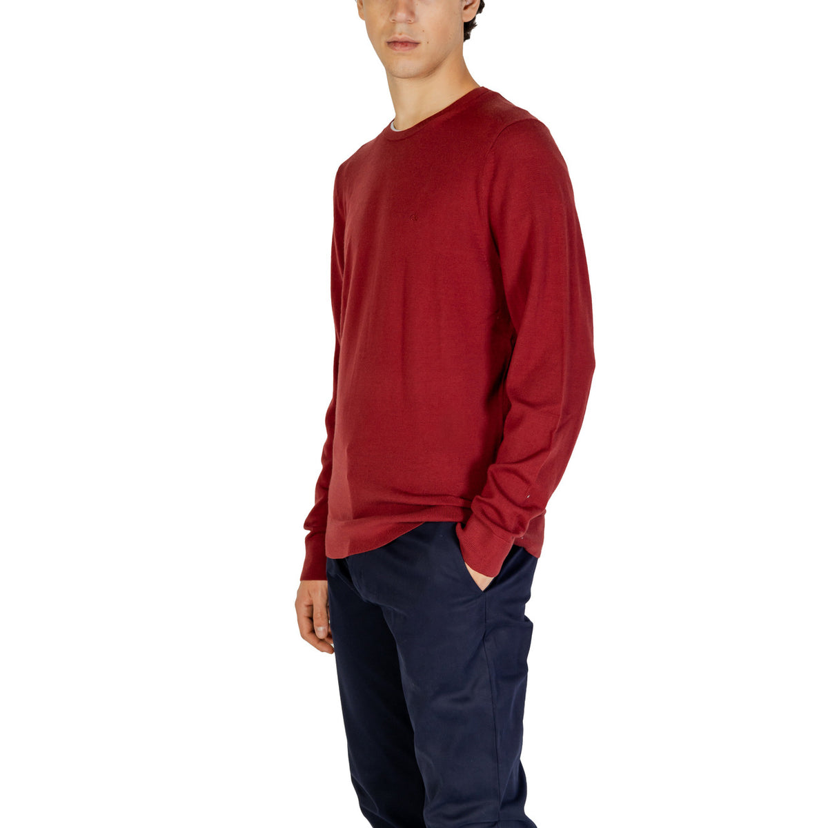 Calvin Klein Jeans — Pull K10K109474 bordeaux en laine homme — vue 3