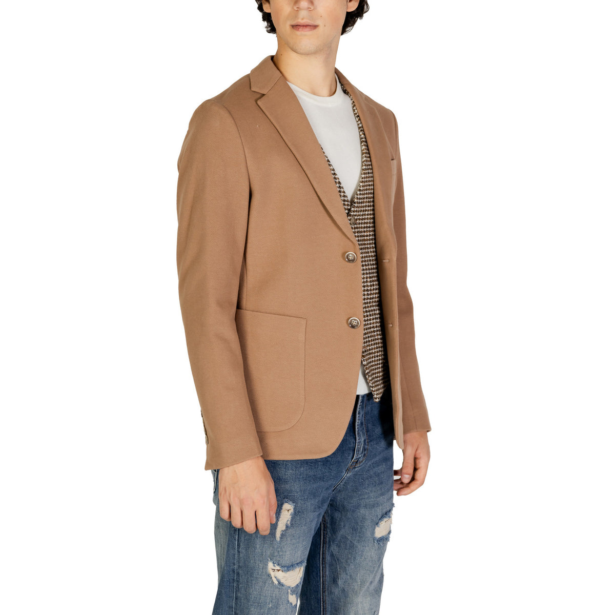Gianni Lupo — Veste GL015BD-F24 beige homme — vue 4