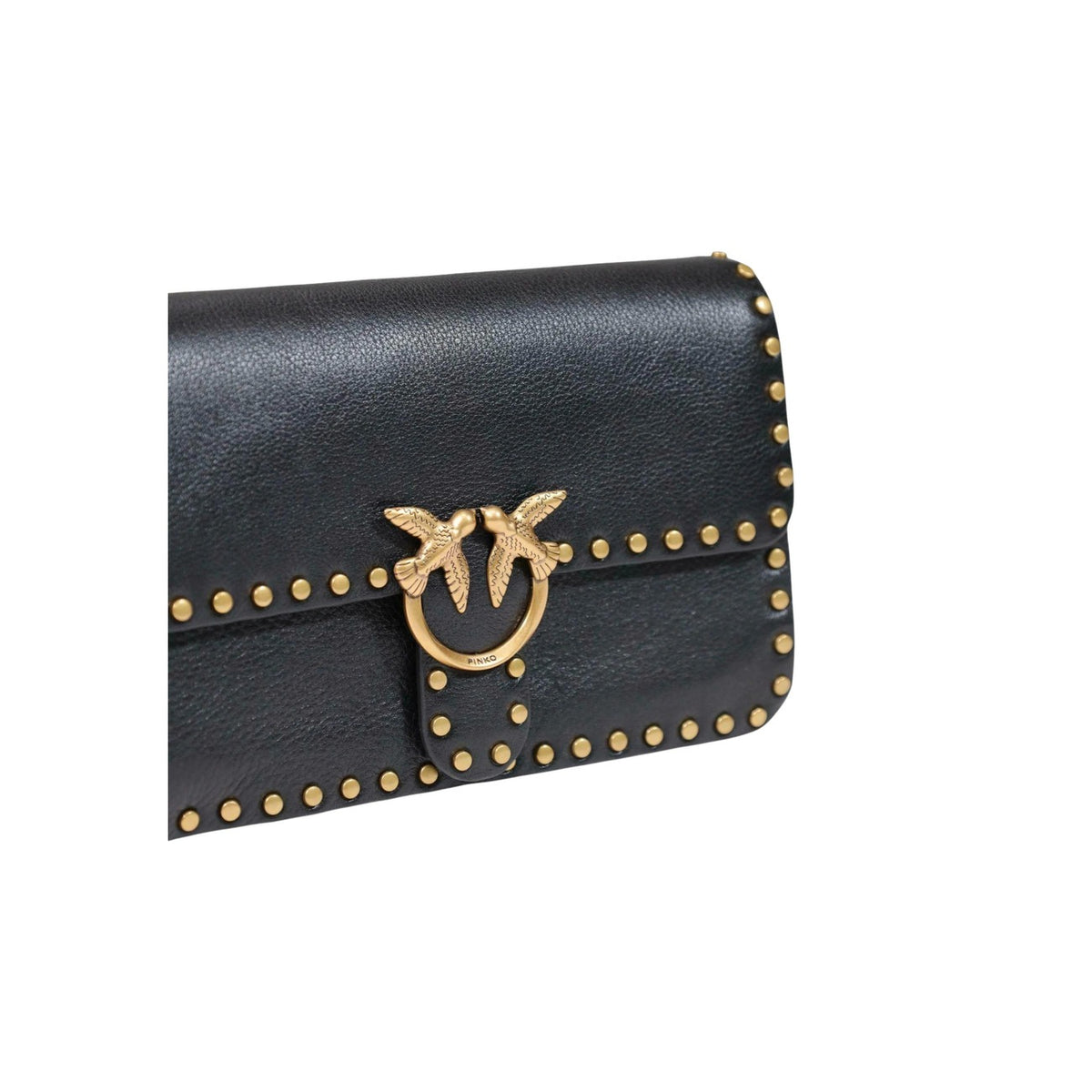 Pinko — Tasche Love One Slouchy Studs Smal aus Leder schwarz für Damen — Ansicht 5