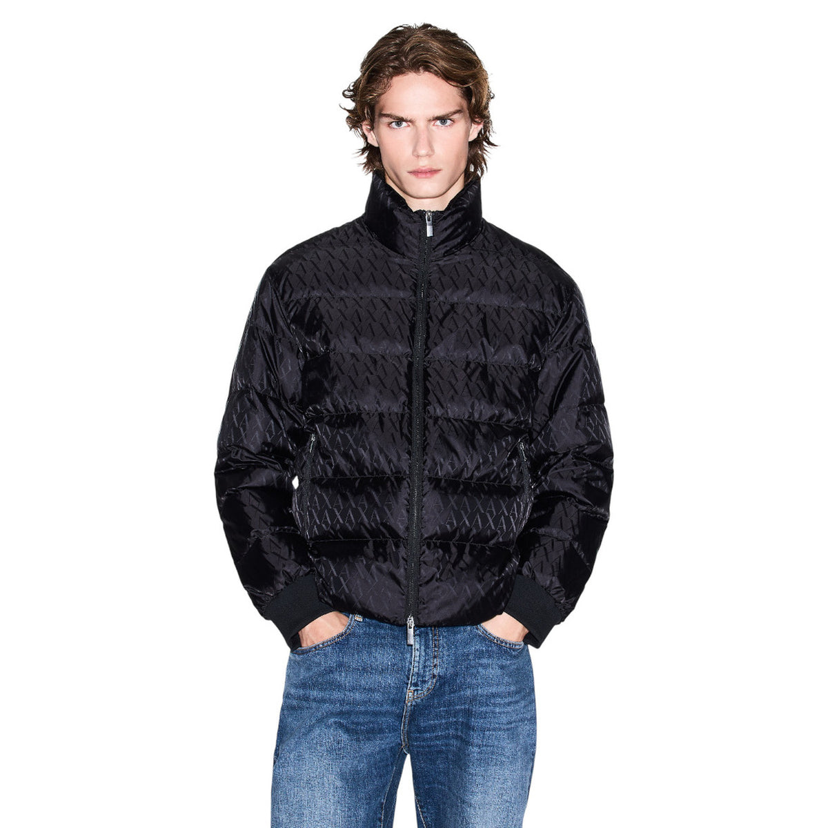 Armani Exchange — Schwarze Herren-Daunenjacke XM001580 — Ansicht 5
