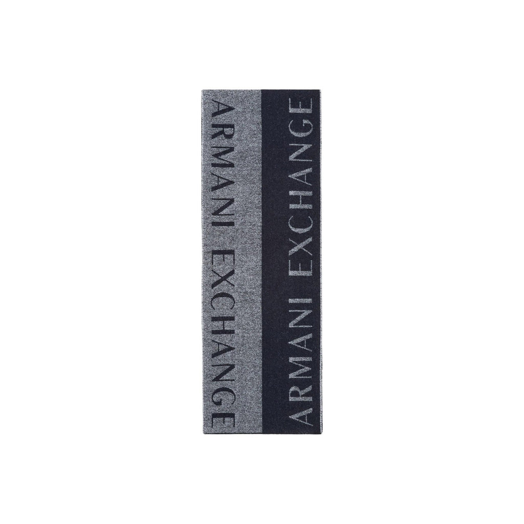 Armani Exchange — Écharpe AX Logo en laine grise homme