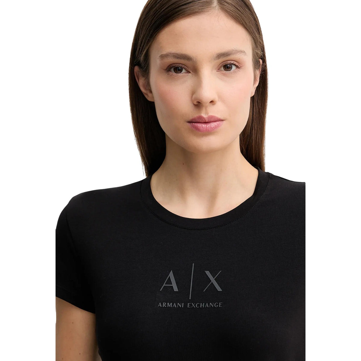 Armani Exchange — T-shirt stretch noir femme — vue 3