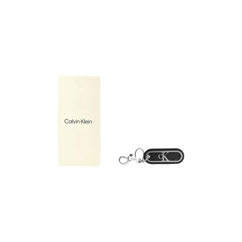 Calvin Klein — CK Cut Out leren sleutelhanger voor heren in zwart — afbeelding 2