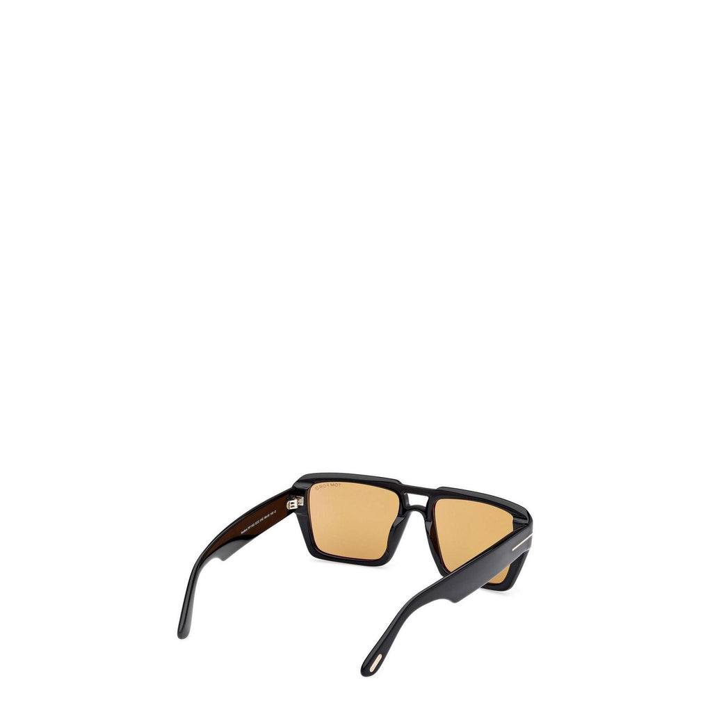 Tom Ford — Men's Brown Acetate Navigator Sunglasses — view 5