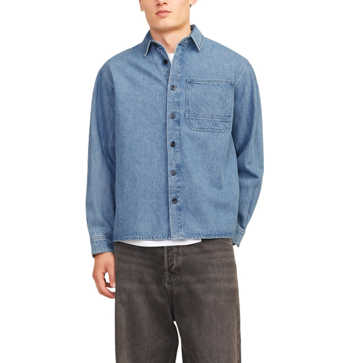 Jack & Jones — Surchemise en denim bleu Relaxed Fit homme — vue 4