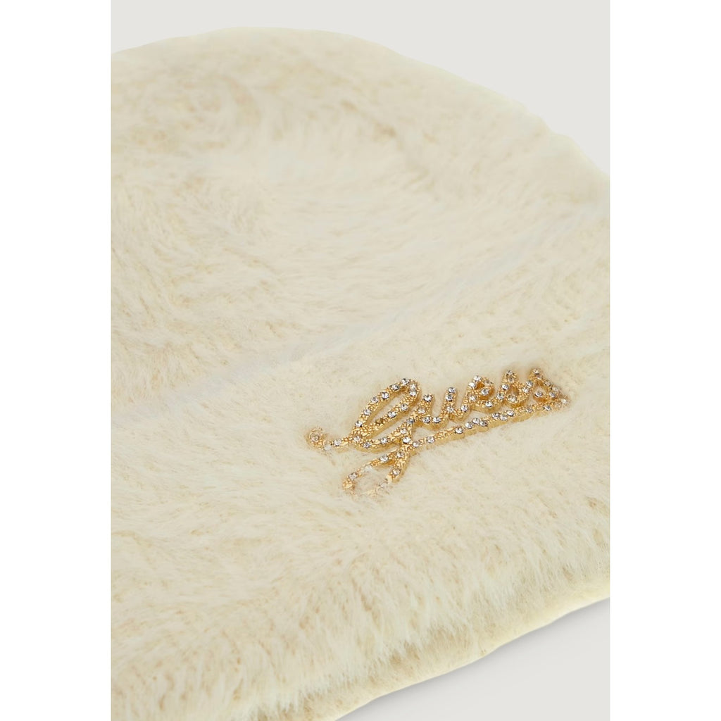 Guess — Women’s Knitted Beanie Hat — view 3 — Beige