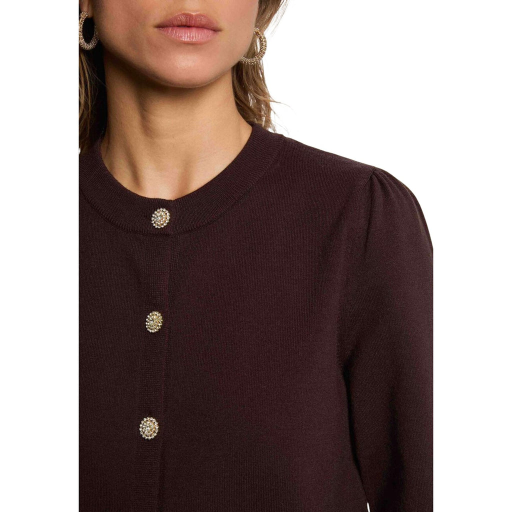 Morgan — Women’s brown V-neck sweater — view 5