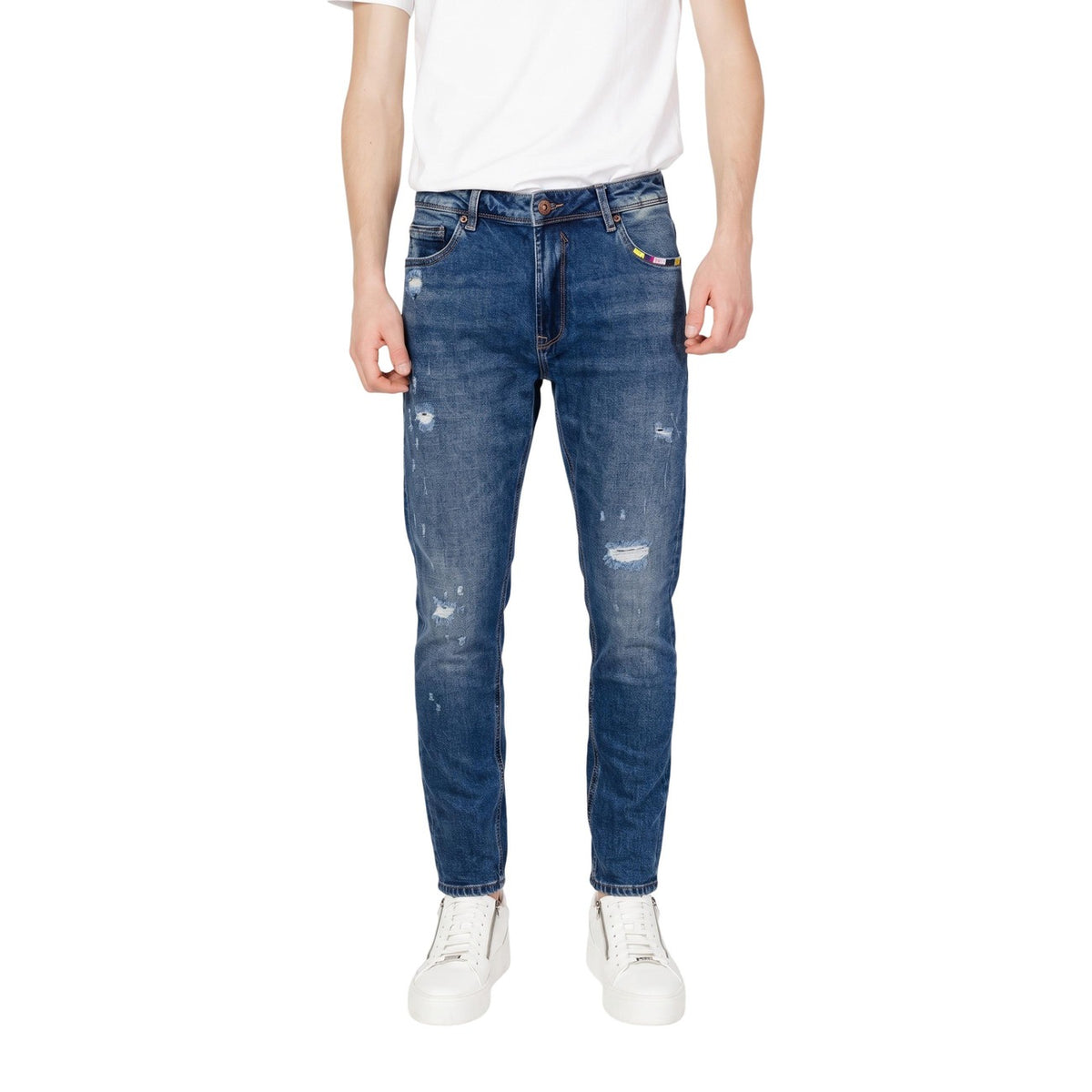 Gianni Lupo — Men's Blue Regular Slim Fit Bruce Jeans — view 2
