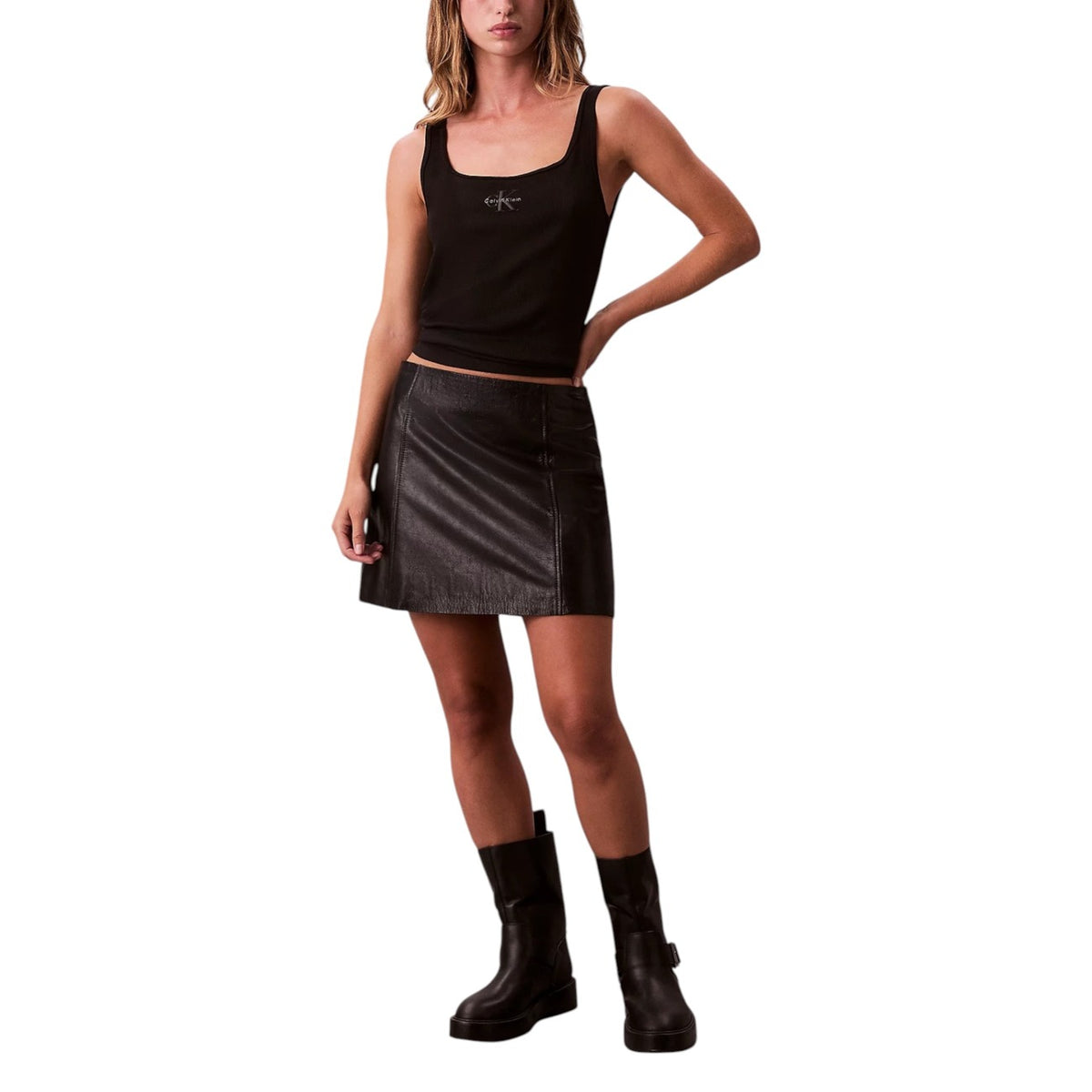 Calvin Klein Jeans — Débardeur LV047A804G noir stretch femme — vue 3