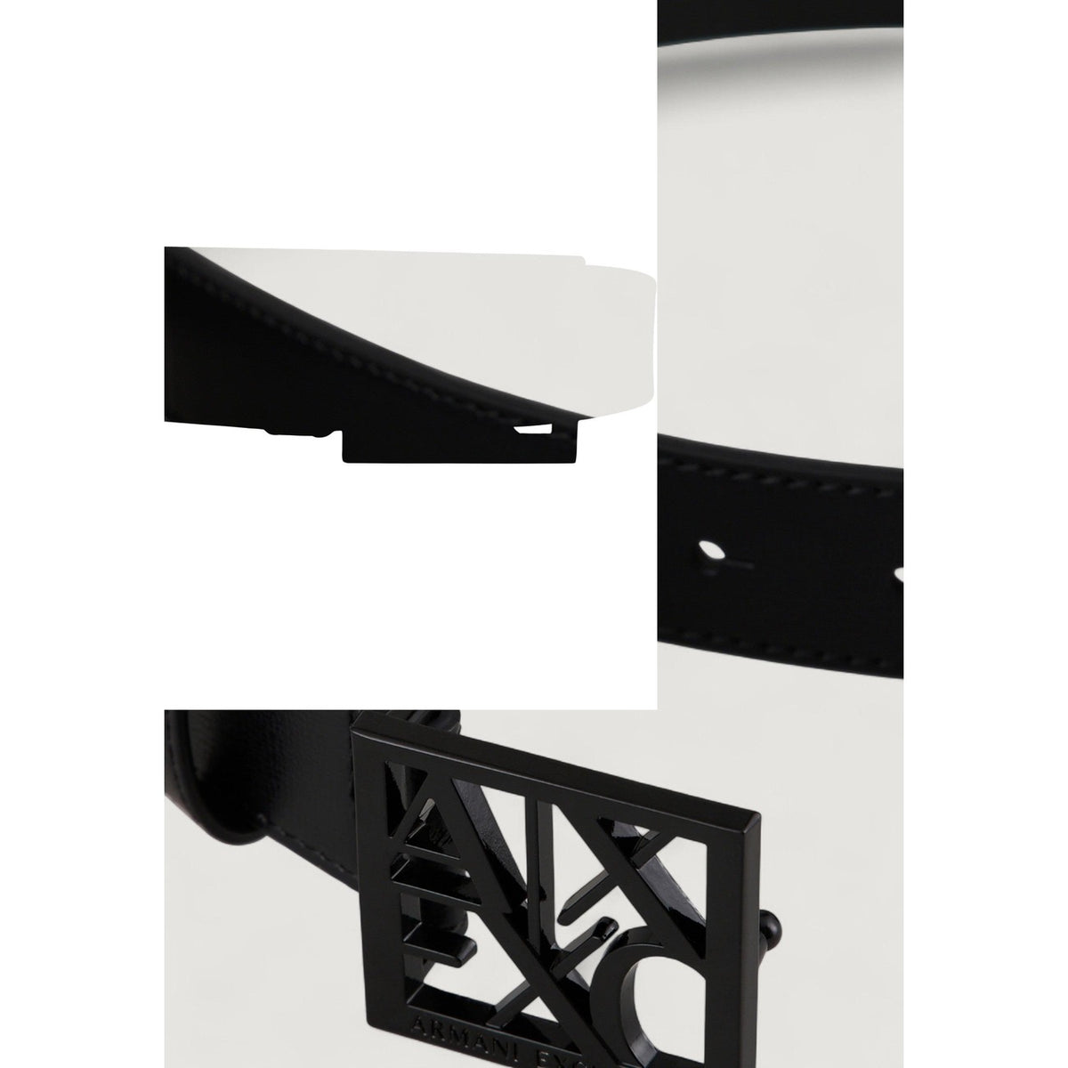 Armani Exchange — Ceinture 941130 en cuir noir femme — vue 4