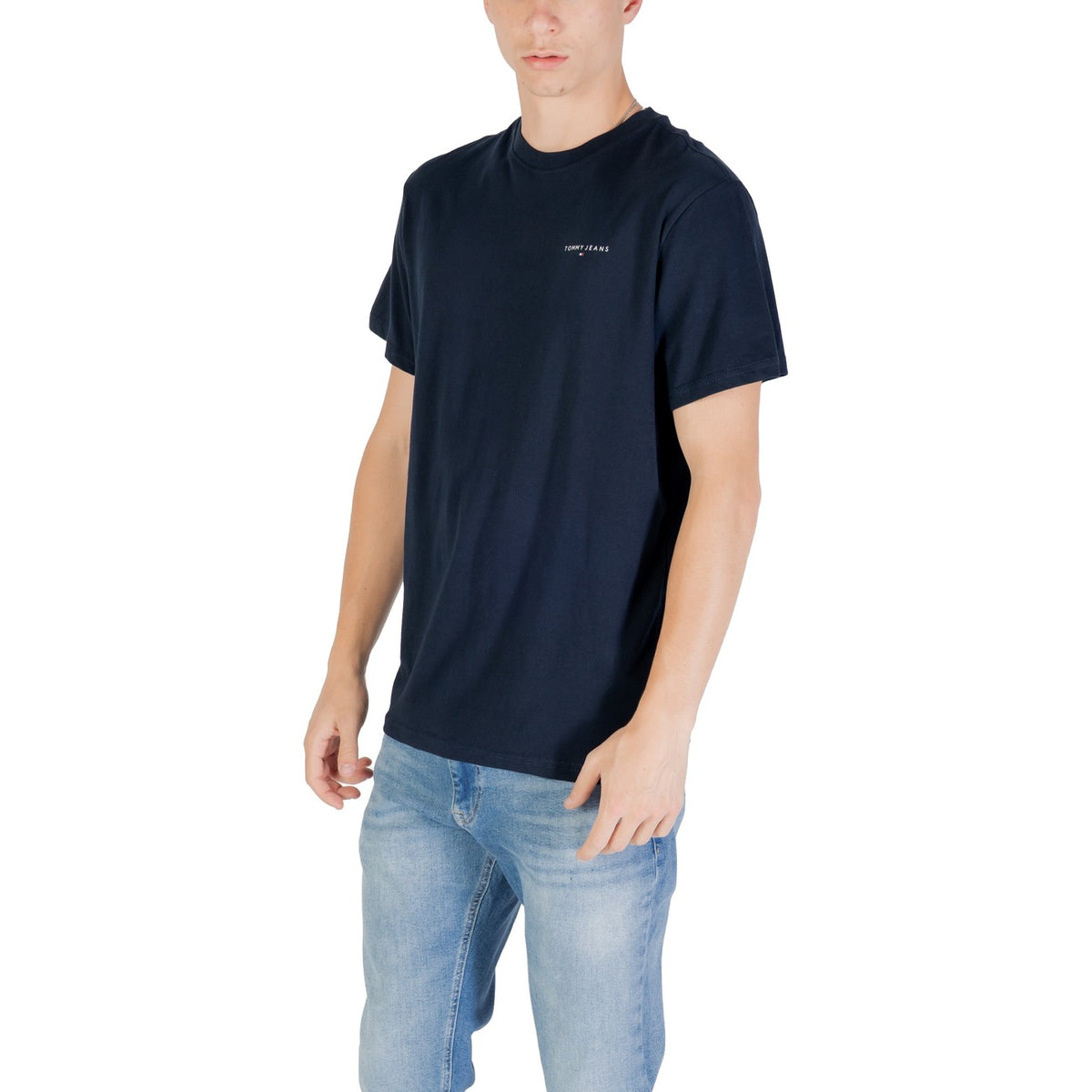 Tommy Jeans — T-shirt bleu en coton bio WH7_16631900128_DARK_BLUE homme — vue 4