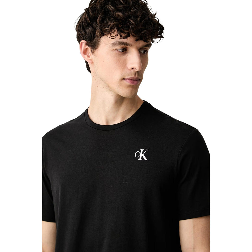 Calvin Klein Jeans – Schwarzes Herren-T-Shirt mit klassischem Rundhalsausschnitt — Ansicht 4