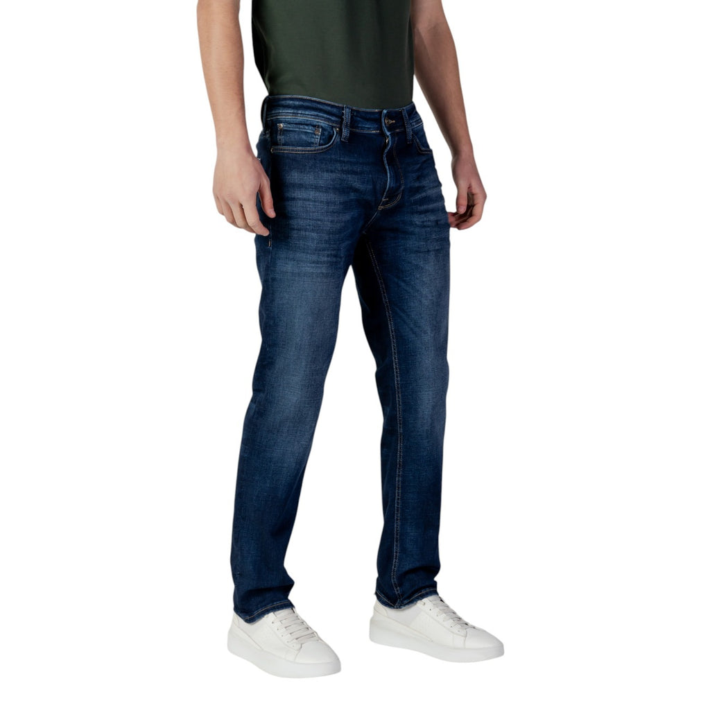 Jack & Jones — Blaue JJICLARK Regular Herrenjeans — Ansicht 3