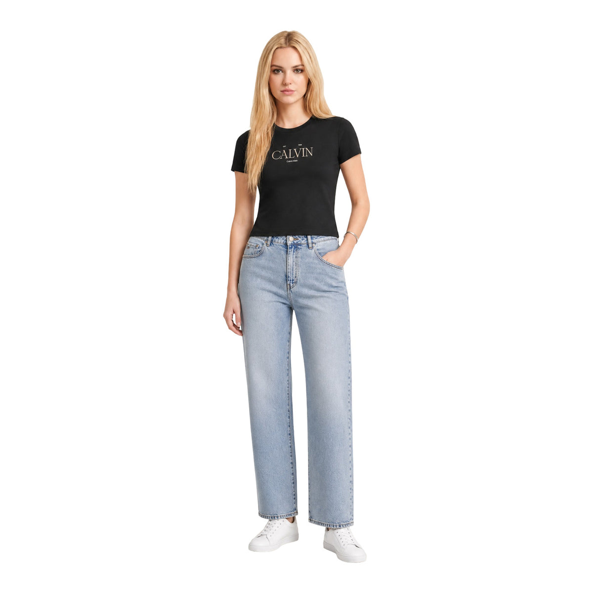 Calvin Klein Jeans — Women’s black printed t-shirt — view 5