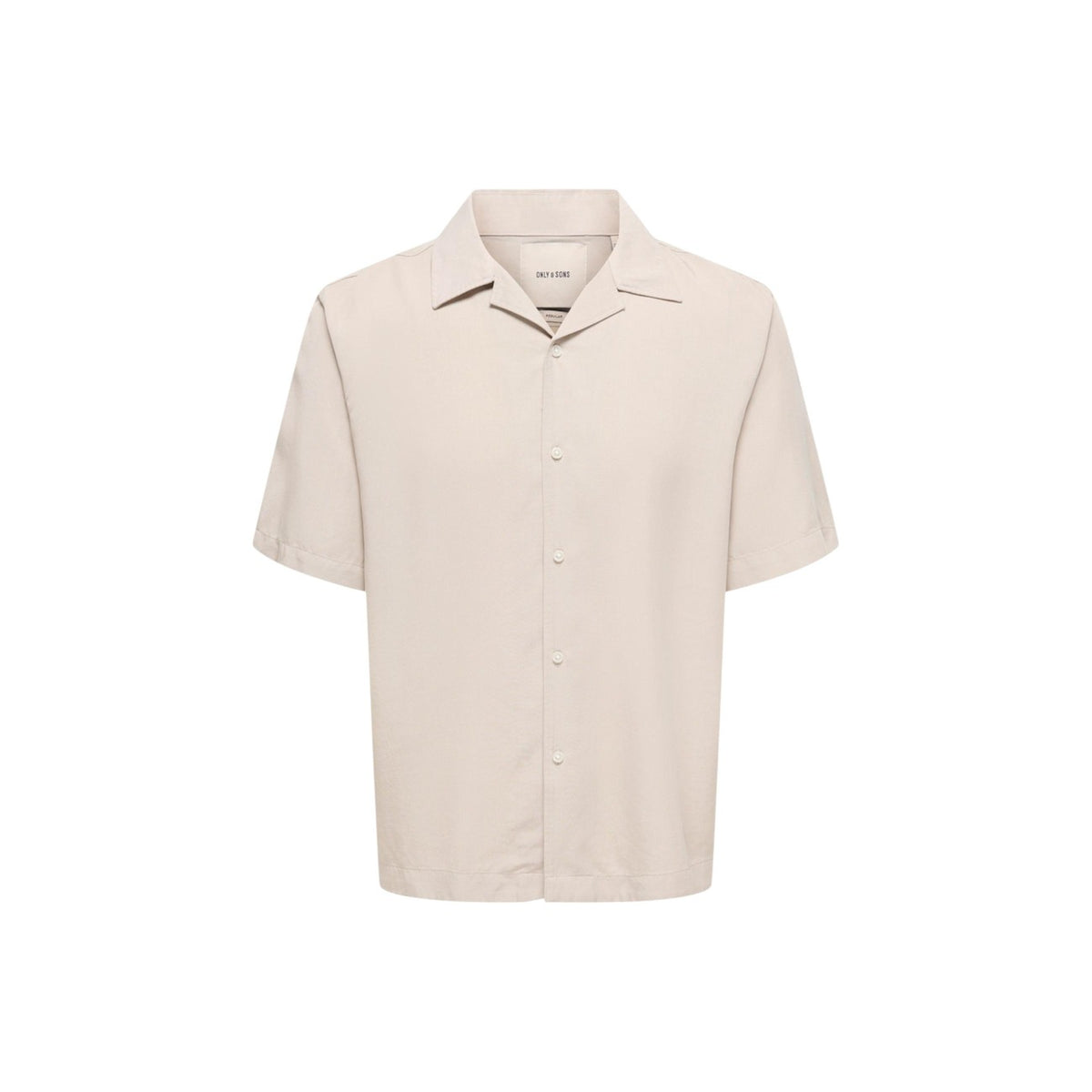 Only & Sons — Chemise Peru col V manches courtes beige homme — vue 3