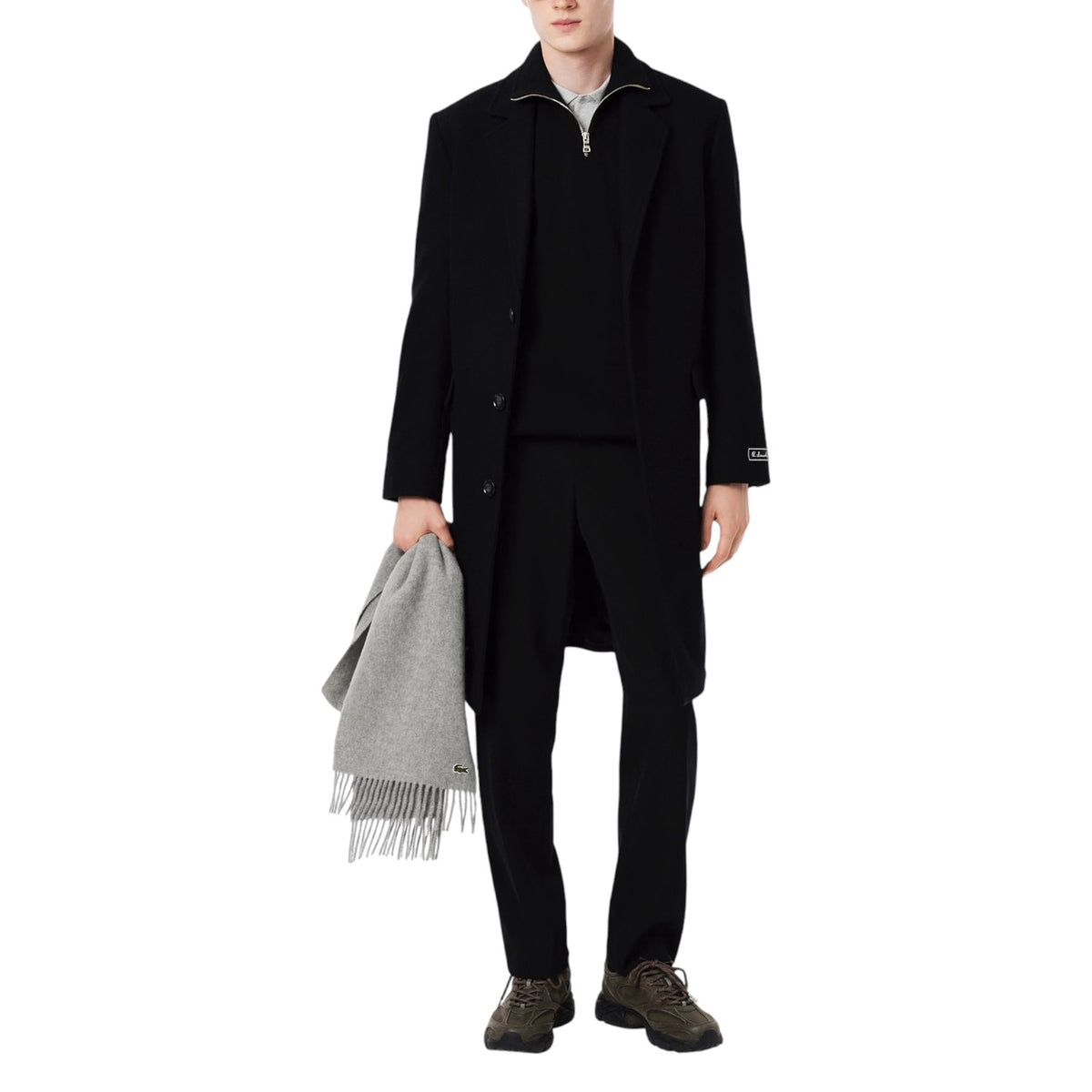 Lacoste — Sweat zippé à col montant homme — vue 4 — Noir