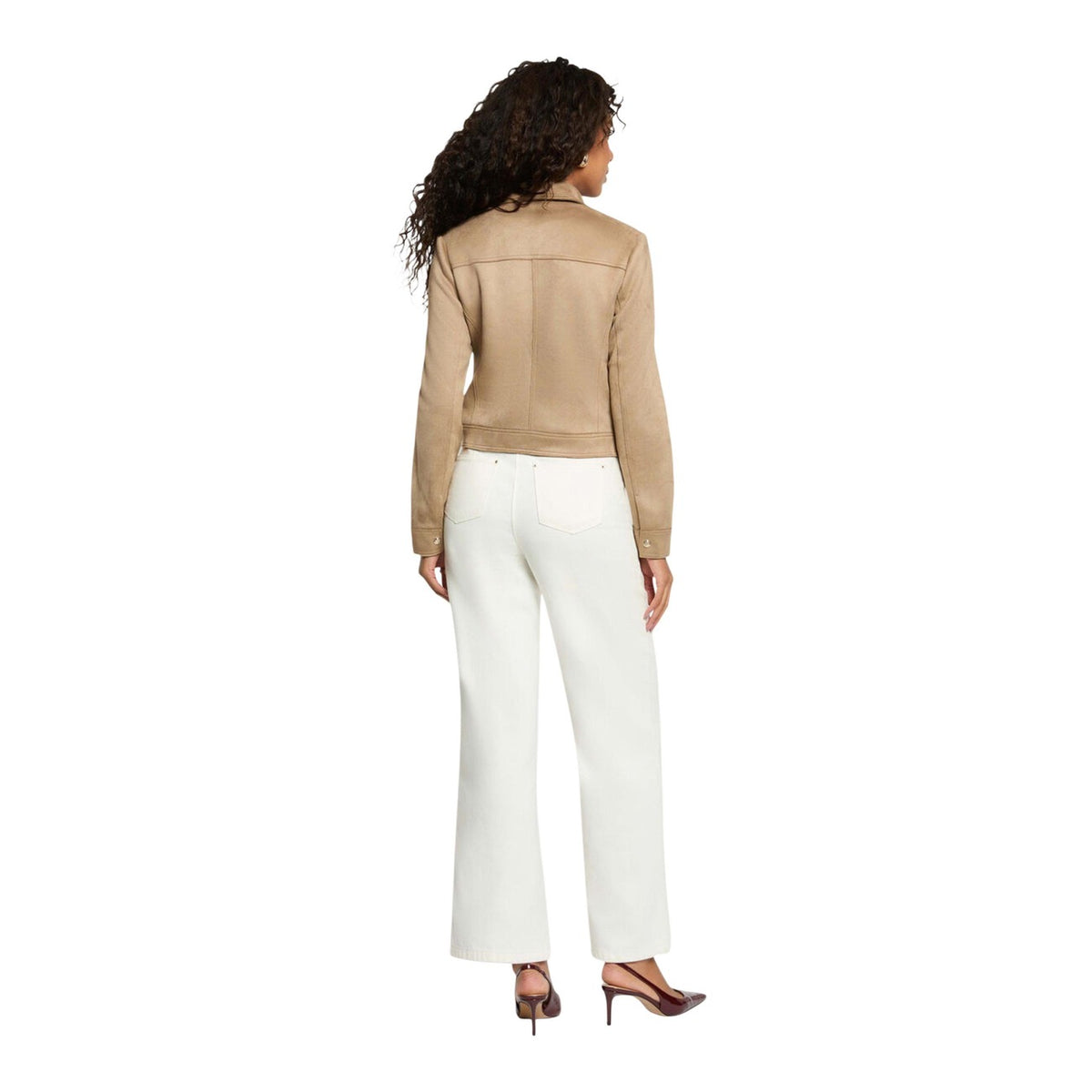 Morgan — Women’s beige round-neck jacket — view 2