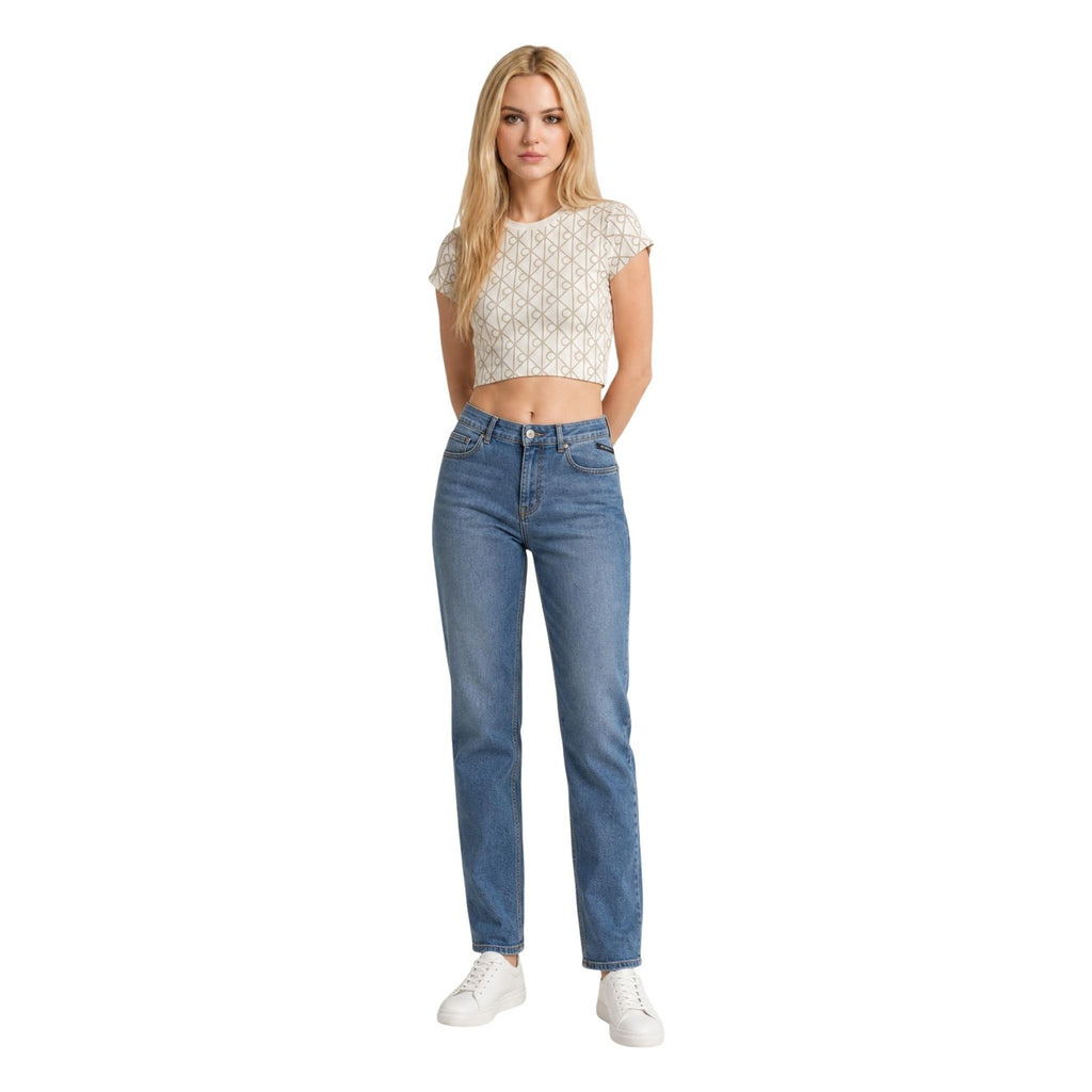 Calvin Klein Jeans — T-shirt blanc à imprimé stretch femme — vue 2