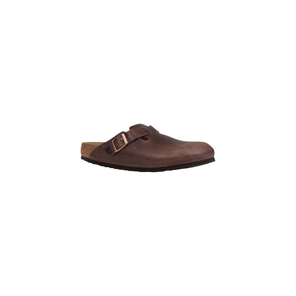 Birkenstock — Brown leather Boston clogs — view 2