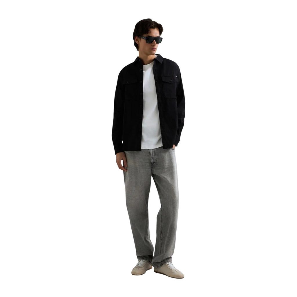 Replay — Chemise en denim noir homme — vue 2
