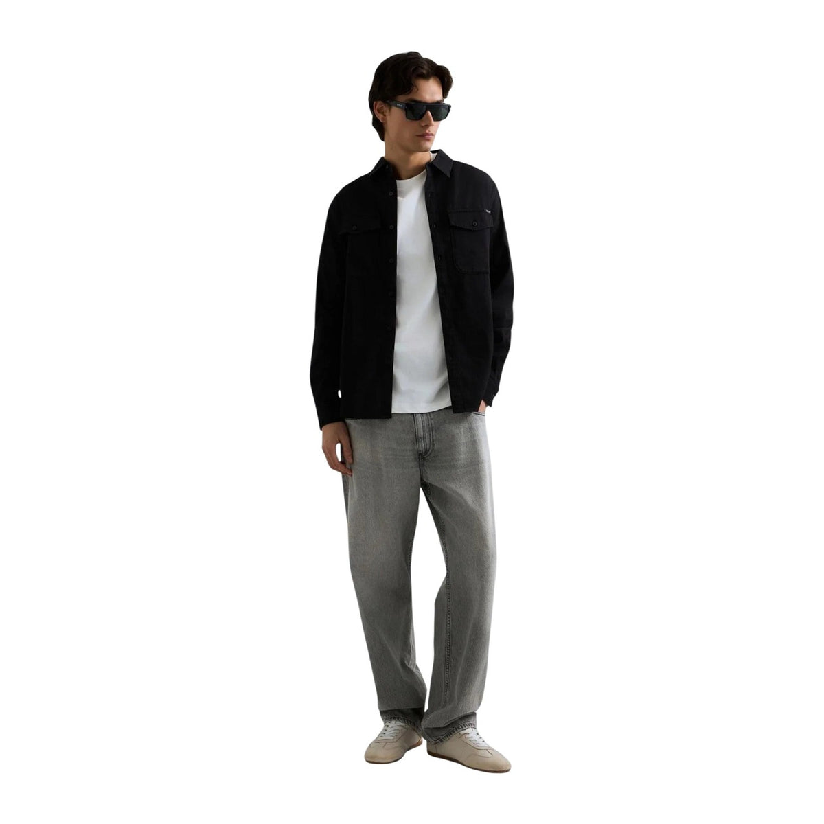 Replay — Chemise en denim noir homme — vue 2