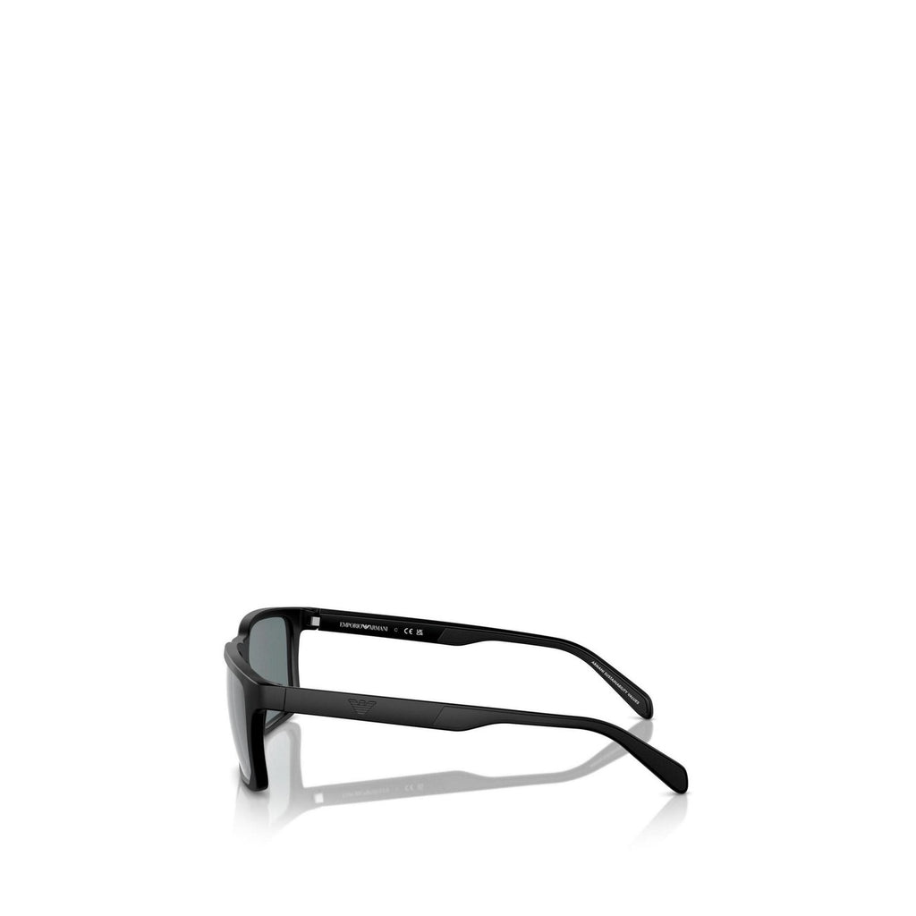Emporio Armani — Rechthoekige zonnebril voor heren van zwart acetaat 57 mm — afbeelding 4