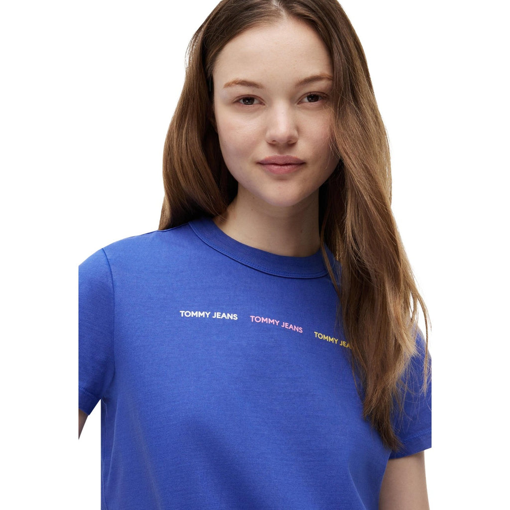 Tommy Jeans — Women’s blue organic cotton T-shirt — view 2