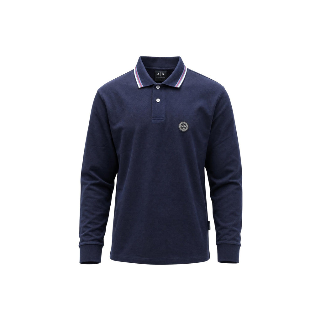 Armani Exchange — Men's long-sleeved polo shirt XM003427 blue — view 3