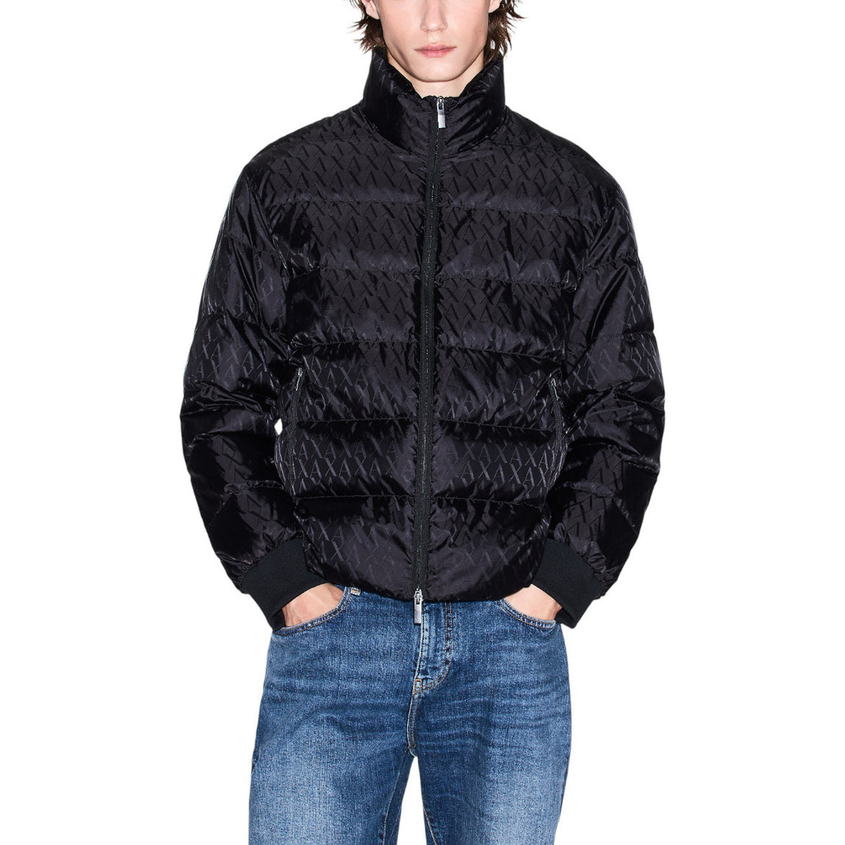 Armani Exchange — Schwarze Herren-Daunenjacke XM001580