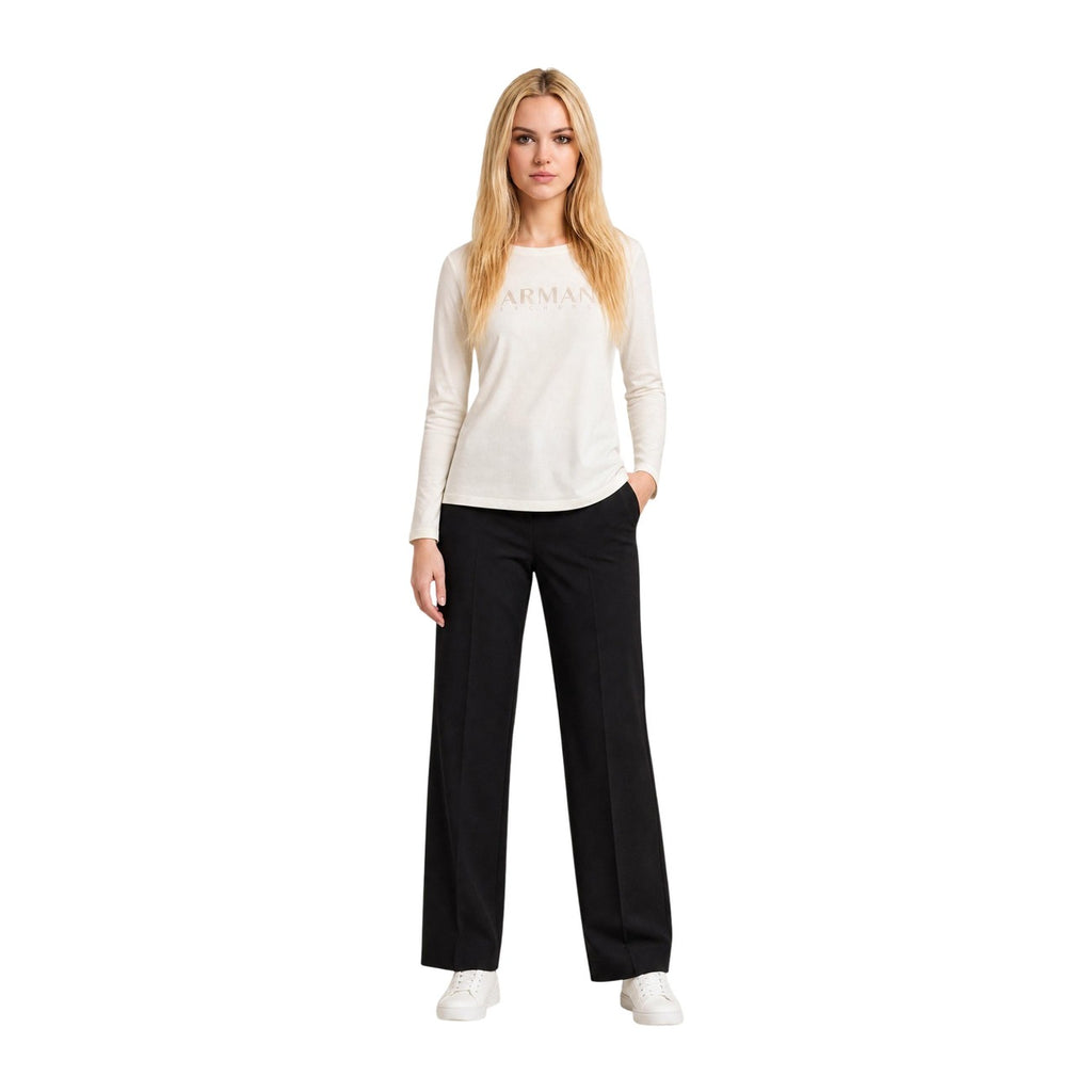 Armani Exchange — Beige damestrui met lange mouwen en strasssteentjes — afbeelding 4