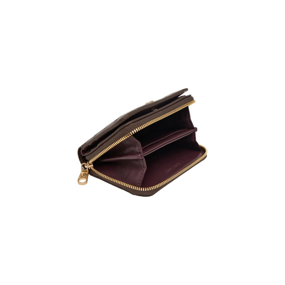 Calvin Klein — CK Croc Medium Flap damesportemonnee — bruin — afbeelding 4