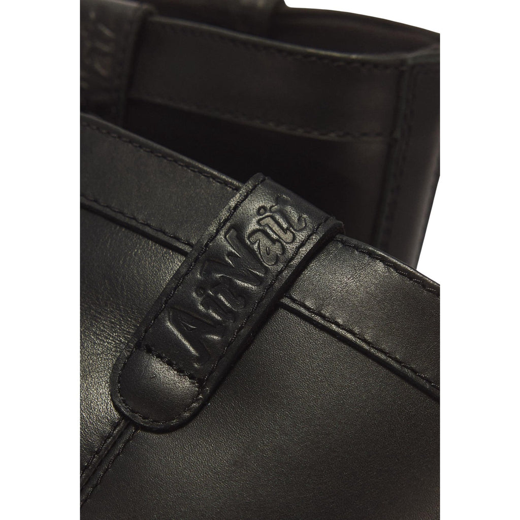 Dr. Martens — Anistone instaplaarzen van zwart leer voor dames — afbeelding 4