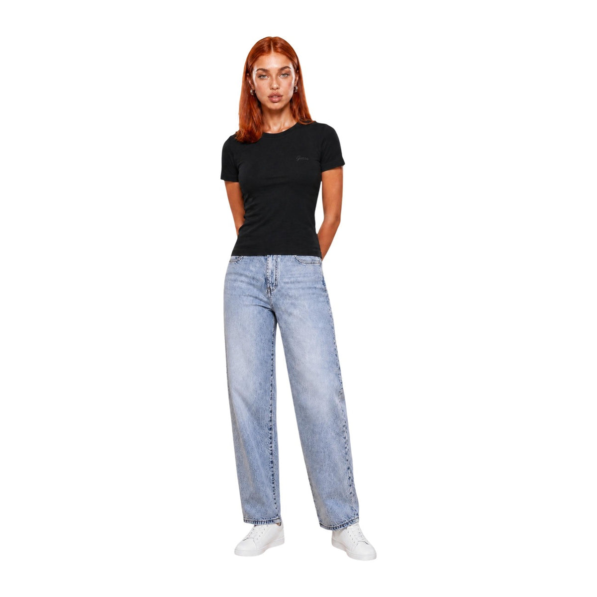 Guess Active — T-shirt CHARA SS TEE zwart dames — afbeelding 4