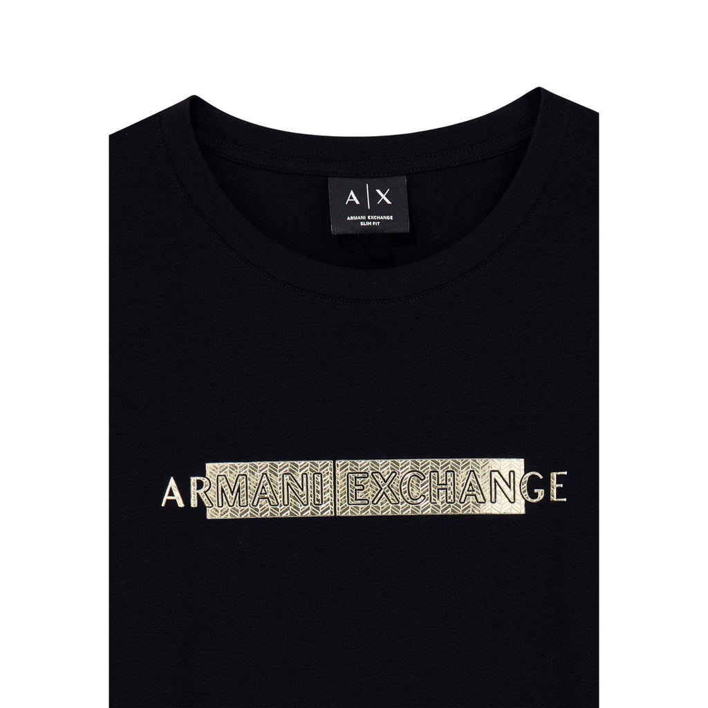 Armani Exchange — T-shirt imprimé stretch noir femme — vue 2