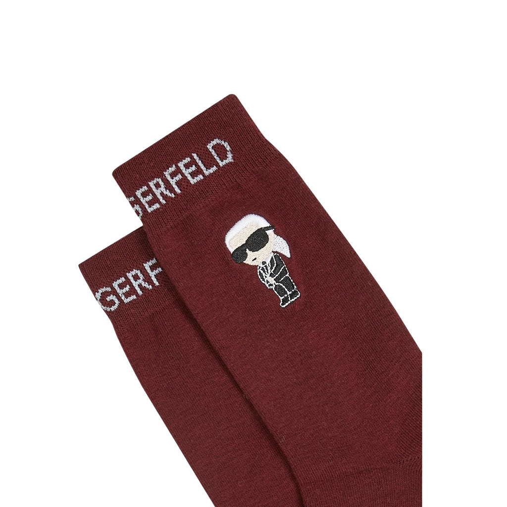 Karl Lagerfeld Jeans — Pack of 3 pairs of women's burgundy socks — view 2